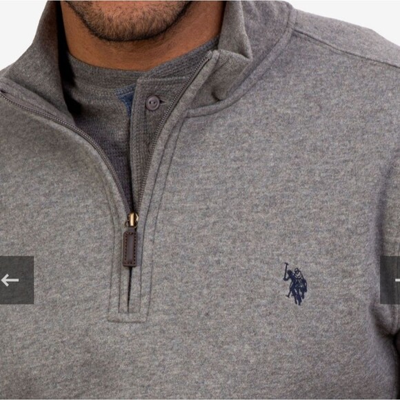 Polo Ralph Lauren Heather Gray Pony Logo Quarter Zip Pullover Windbreaker Jacket - Picture 1 of 11
